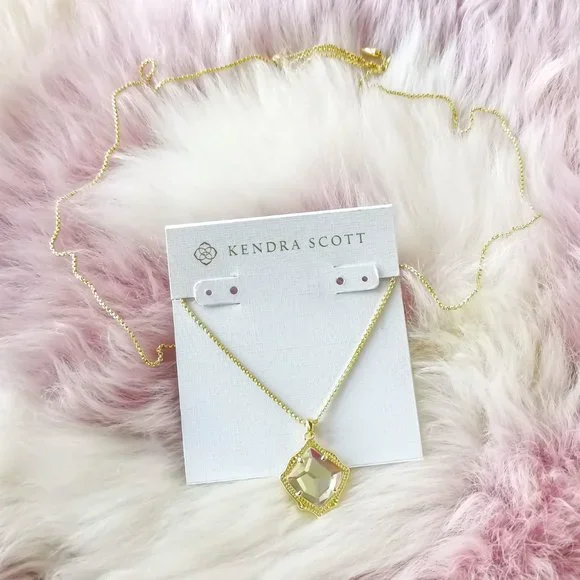 Kendra Scott Gold Kacey Dichroic Glass Long Pendant Necklace - Picture 2 of 3